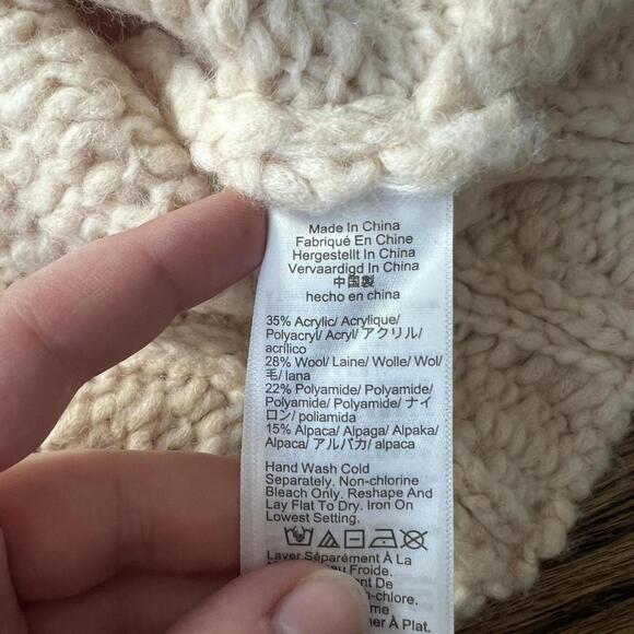 Pastel baby pink oversized J. Crew turtleneck sweater textured yarn new - Picture 5 of 8